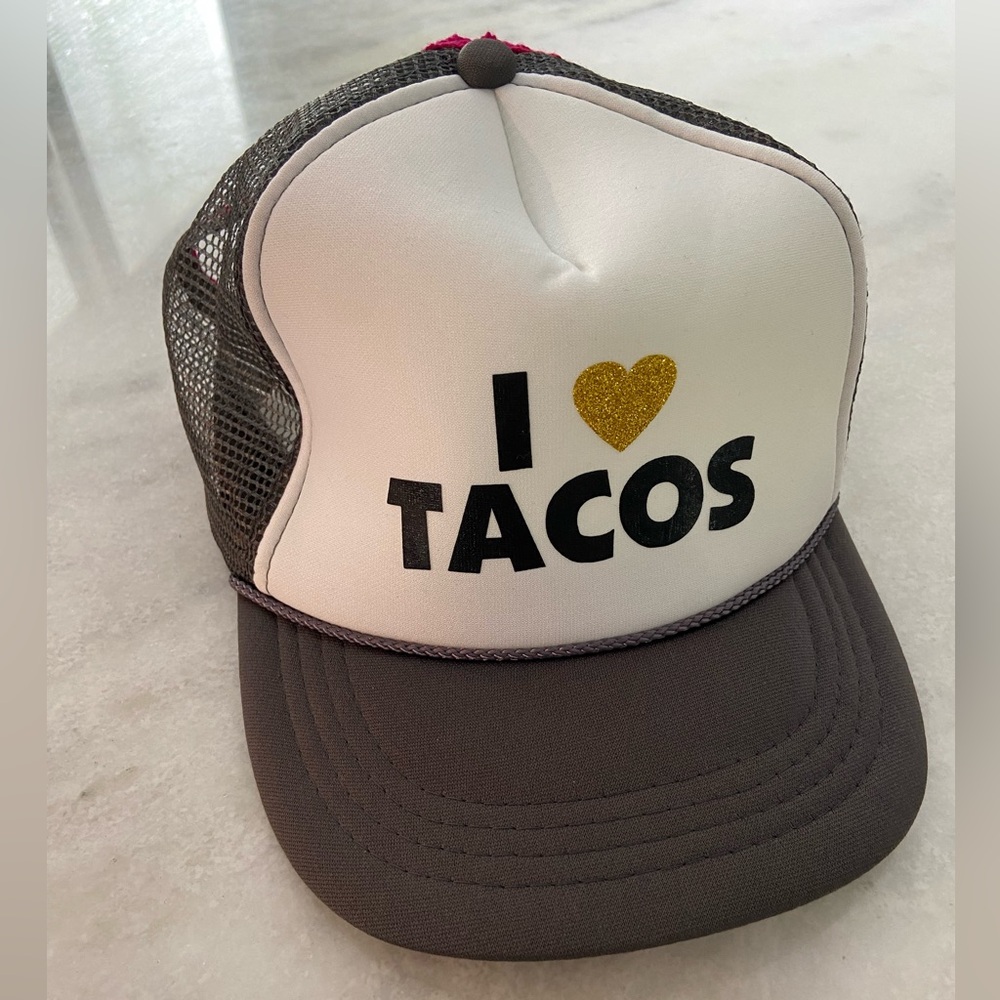 I LOVE TACOS - heart - Retro Style TRUCKER Ponycap